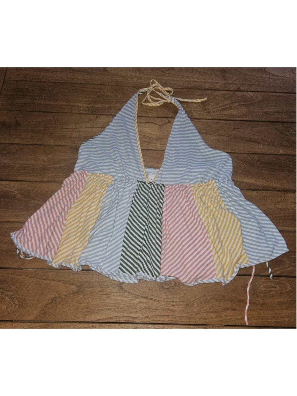 By Anthropologie Tie-Neck Mixed Ruffle Tank Size XL - Picture 3 of 6